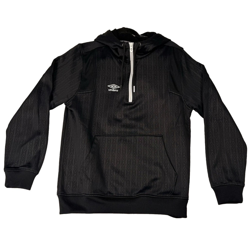 Umbro Black Moisture Wicking Hooded Sweatshirt Men's Size Medium Hoodie Pockets